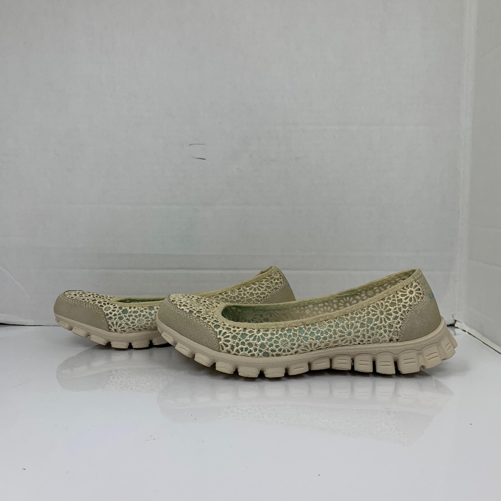Skechers EZ Flex 2 Women's Tan Cream Sweetpea Ballet Flat Ballet Shoe  Size 9 - Picture 10 of 14